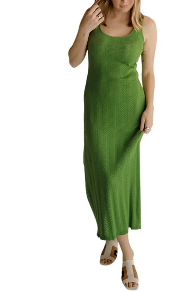 Frnch Anam Knitted Dress In Kaki In Green