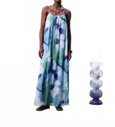 Frnch Andaman Dress In Nenufar Bleu In Multi