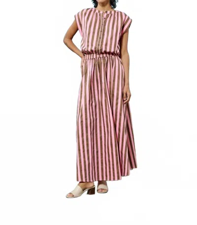 Frnch Any Woman Top In Rose Stripe In Pink