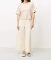 Frnch Araceli Ultra Wide Leg Trousers In Cream In White