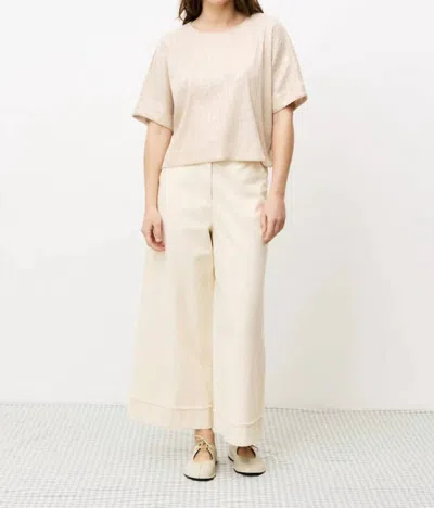 Frnch Araceli Ultra Wide Leg Trousers In Cream In White
