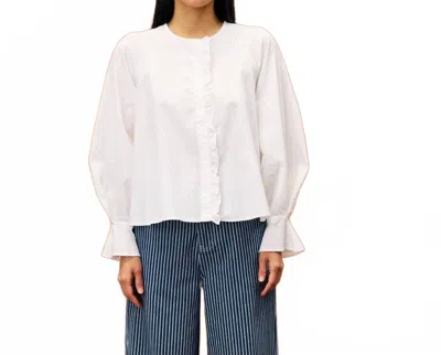 Frnch Aragon Long Sleeve Shirt In Creme In Transparent