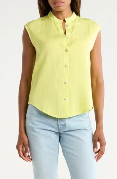 Frnch Athea Sleeveless Button-up Top In Transparent
