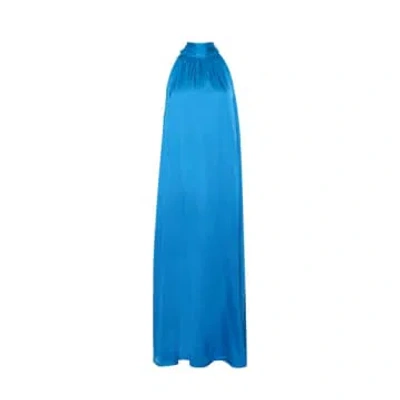 Frnch Auberya High Neck Maxi Dress In Blue