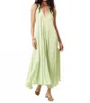Frnch Auria Satin Maxi Halter Dress In Pistachio In Green