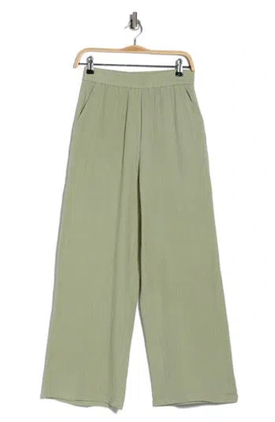 Frnch Aymie Cotton Gauze Pull-on Pants In Green