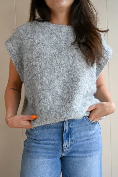 Frnch Beaumont Cap Sleeve Sweater In Fog In Gray