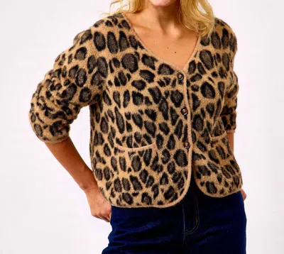 Frnch Begonia Cardigan In Leopard In Multi