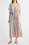 Frnch Belted Stripe Maxi Dress In Multi