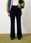 Frnch Beth High Waisted Pants In Navy Blue In Blue