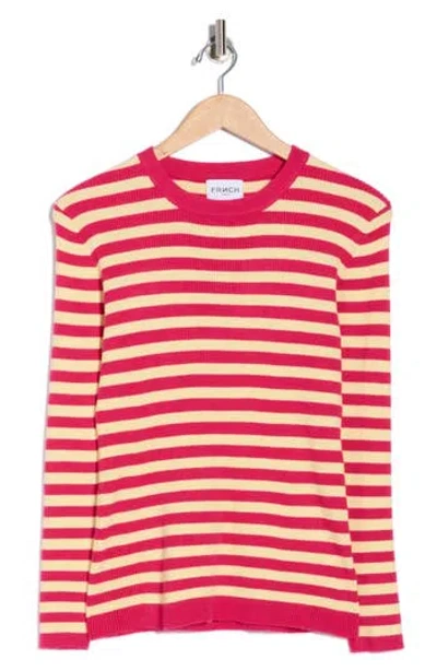 Frnch Blake Stripe Sweater In Pink