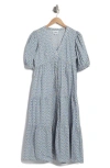 FRNCH BLANDINE SHORT SLEEVE EMPIRE WAIST BUTTON FRONT DRESS
