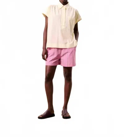 Frnch Brizea Classic Collar Top In Beurre In Neutral