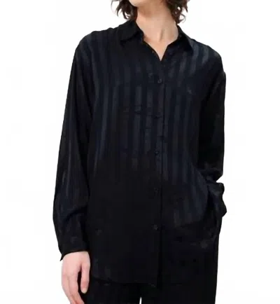 Frnch Carla Ribbed Blouse In Noir In Black