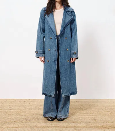 FRNCH CARMELINA BLUE JEAN TRENCH COAT