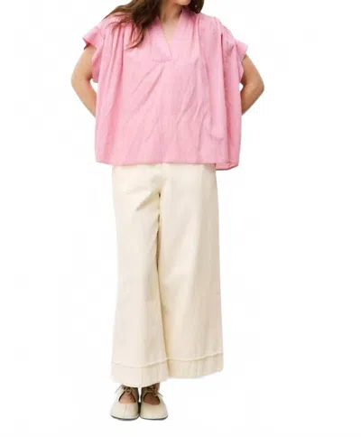 Frnch Carolyne Deep V-neck Blouse In Pink