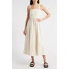 Frnch Casey Stripe Floral Jacquard Cotton Blend Sundress In Sand