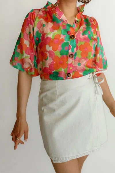Frnch Cassandra Bleu Clair Woven Skirt In White