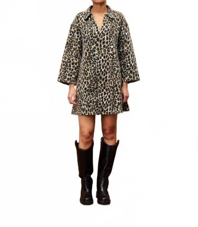 Frnch Chardon Mini Dress In Leopard In Multi