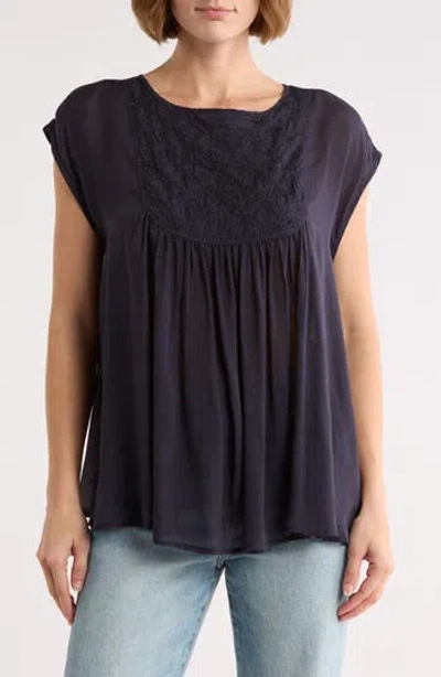 Frnch Chaya Babydoll Top In Blue