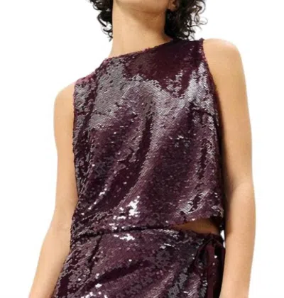 Frnch Chloe Top In Bordeaux In Blue