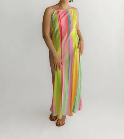 Frnch Cika Diagonal Rainbow Dress In Multi-color
