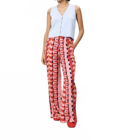 Frnch Clemencia Spatule Trousers In Multi In Blue