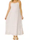 Frnch Clio Maxi Dress In White/blue In Pink