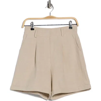 Frnch Coraline Woven Linen Blend Shorts In Neutral