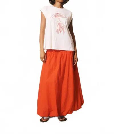 Frnch Costabile Maxi Skirt In Orange