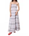 Frnch Dalel Check Maxi Dress In Light Blue In Animal Print