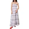 Frnch Dalel Smocked Tiered Strapless Maxi Dress In Multi