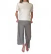 Frnch Dalva Chocolate Stripe Wide Leg Pants In Brown In White