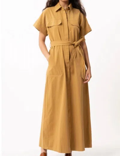 Frnch Delina Belted Maxi Dress In Beige