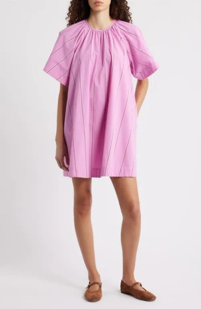 Frnch Doris Cotton A-line Dress In Purple