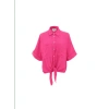 FRNCH EBENE KNOT FRONT SHIRT IN FUCHSIA FROM