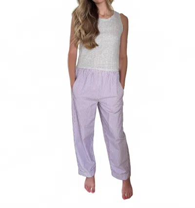 Frnch Ebticem Striped Cuffed Trouser Pants In Pink In Multi