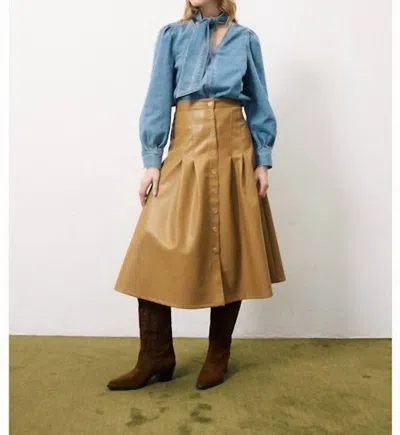 Frnch Edana Midi Skirt In Camel In Brown