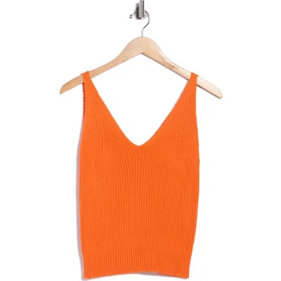 Frnch Edith Cotton Sweater Tank In Orange