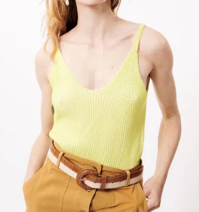 Frnch Edith Knitted Top In Citron In Multi
