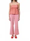 Frnch Edvina Wide Leg Trousers In Red In Black