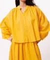 Frnch Effie Woven Blouse In Mango In Yellow