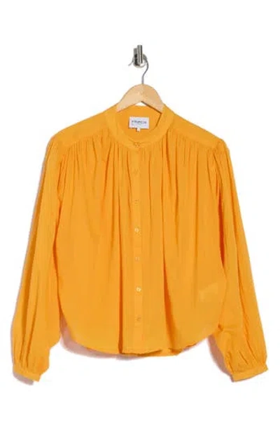 Frnch Effie Woven Top In Orange