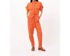 Frnch Elfie Woven Jumpsuit In Orange In Orange