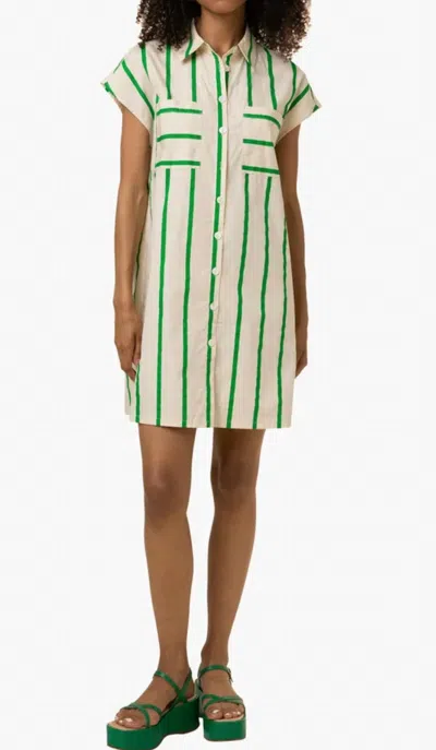 Frnch Emi Striped Dress In Green