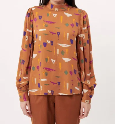 Frnch Enora Blouse In Vase In Brown
