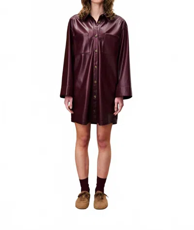 Frnch Ernaux Dress In Noir In Burgundy