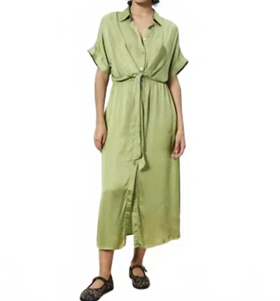 Frnch Estee Midi Dress In Citron In Green
