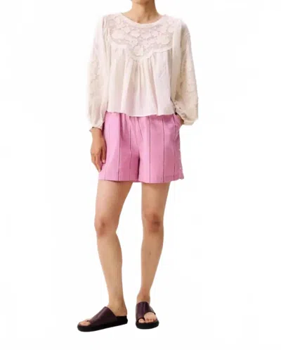 Frnch Eurybia Stripe Shorts In Violet In Pink
