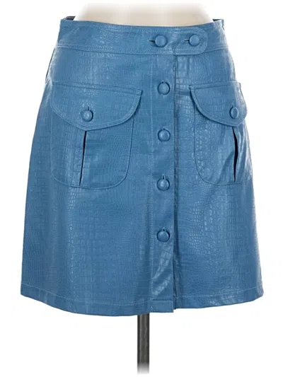 Pre-owned Frnch Faux Leather Skirt In Blue